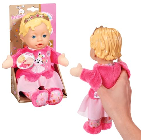 BABY born for babies Prinzessin, Puppe mit weichem Körper und Fingertaschen in den Armen, 26cm große Handpuppe, 834688 Zapf Creation