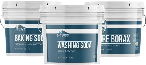 Earthborn Elements Borax, Baking Soda, and Washing Soda Bundle, Various Sizes, Detergent Boosters, Cleaning