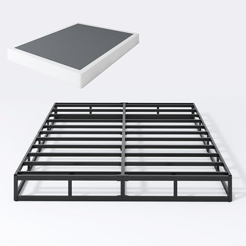 SHLAND King Box Spring, 7 Inch King Size Box Spring and Cover Set, 3000lbs Heavy Duty Metal Mattress Foundation with Easy Clean Cover, No Noise, Easy Assembly