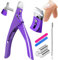 IUHFSIFS Nagelknipser Gelnägel, mit Sizer-Magnet【Scharfe Klinge aus Hochtitanlegierung - SGS zertifiziert】Maniküre Tip Cutter【100% genaue Messung】, Maniküre-Salon und Heim, Magnet 15 Stück, Lila