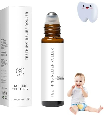 Rullo per la Dentizione,Teething Roller,Rullo Naturale per la Dentizione dei Bambini,Olio Dentale per Neonati,Rullo Dentario per Bambini,10ml
