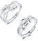 Deyanse Silber Anxiety Ring, 2PCS 925 Sterling Silber Angst Ringe Set, Offen Einstellbar Anti Stress Partnerringe, Unendlichkeit Spinner Fidget Ring mit Perlen, Unisex Stimmungsring gegen Angst Stress