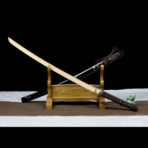 HJHUUA Katana de Madera Japonesa,Hoja de bambú Natural,Espada samurái de Madera con Vaina,bokken Hecho a Mano para Kendo,Entrenamiento,Artes Marciales,Regalos,decoración