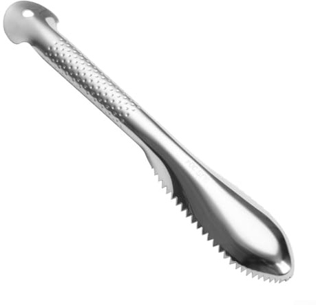 Stainless Steel Fish Scaler and Gills Remover Tool for Cleaning Fish, 2-in-1 Kitchen Gadget with Non-Slip Handle, Dishwasher Safe, 28 cm