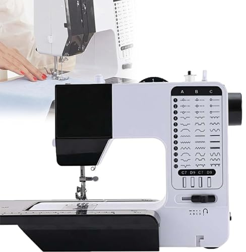 Industrial Sewing Machine, Portable Automatic Sewing Machine with Scale, 38 Built-in Stitches, 6-8 Layers Thick Fabric, 12 Functions, for Beginners and Professional Handcrafting