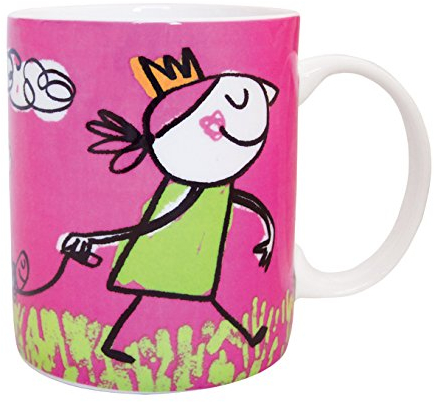 Laroom Taza, Porcelana, Fucsia, 1 Unidad (Paquete de 1)