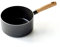 GreenChef Vintage Pot à lait en Céramique Antiadhésive de 18 cm/2,1 L, Poignée à Apparence en Bois, Sans PFAS, Compatibles avec l'Induction, Va au Four, Va au Lave-Vaisselle, Gris