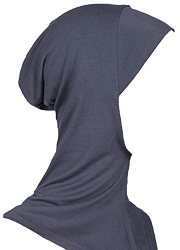 Dragonaur Mujeres Musulmanas Cubierta Completa Interior Hiyab Cap Islámico Underscarf Cuello Cabeza Sombrero Bajo Bufanda Gorras Cabeza Instantánea Bufanda Gris