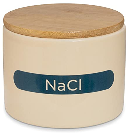 getDigital Nerdiger Vorratsbehälter für Salz - Vorratsdose mit Chemischer Formel - Geek Keramik Dose mit Deckel Rund - 14 x 14 x 12.5 cm