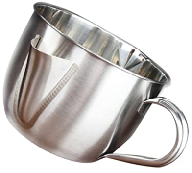 Angoily Fetttrennkanne Edelstahl Soßenkanne, 1L Suppen Fettabscheider Kanne, Öl-Fettabscheider Schüssel Öl Fettfilter, Soßenabscheider Mehrzweck Fettölfiltersieb