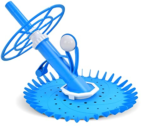 COSTWAY Automatic Pool Cleaners, Suction-side Pool Vacuum Sweeper with 36-Fin Disc and 10 x 1M Extension Hoses, Wall Pool Cleaner Vacuum for Above Ground In-ground Pool