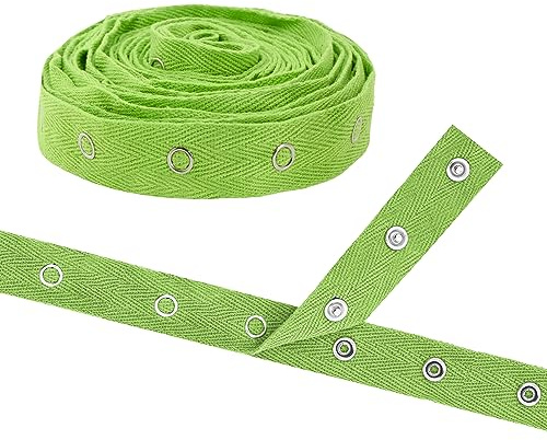 Mandala Crafts Metal Snap Tape for Sewing by Yard Snap Buttons for Clothes - Sew on Snaps Strips Fastener Tim for Clothing - 3 Yds Cotton Lime Green Snap Tape for Clothes