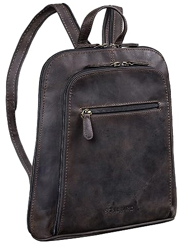 STILORD Damen-Rucksack aus Leder braun - Vintage Tagesrucksack - Frauen-Rucksack - Kleiner Echtleder-Rucksack - Handtasche 'May'