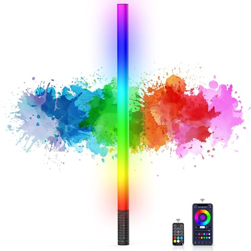 LUXCEO LED Videoleuchte Lichtstab Mood1S, APP-Steuerung, Eingebauter 2500 mAh Akku, 85cm RGB Fotografie Licht für YouTube, TikTok, Spiel-Streaming, Partybar,Foto-Beleuchtung