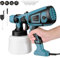 Couleeur Pistolet a Peinture,800W HVLP Pistolet à Peinture Électrique,4 Buses en cuivre et 3 Motifs, réservoir de 1400 ML, pour Intérieur et Extérieur de Maison, Armoires, Clôtures