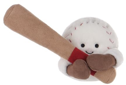Apricot Lamb, slagboll, plyschdjur för barn, mjukt sött gosedjur för babyflickor och pojkar, fluffig baseboll, slagboll, vit, 14 cm
