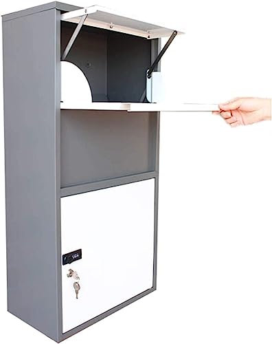 CBBZXUEWIT Buzón de Correo Buzón de Correo Buzón de Correo de Metal Buzón de Correo de Alta Capacidad de Grado Comercial Buzón de Correo Moderno Independiente Buzón de Paquetes Seguro y Protegido