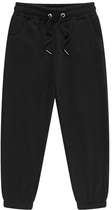 Smivibe Boys Girls Joggers Kids Tracksuit Bottoms Fleece School Jog Pants Sports Trousers Black