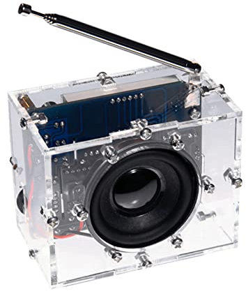 LED Digital FM Radio DIY Kit Project Practice med 5W högtalare DC 5V USB -kabeltransparent skal
