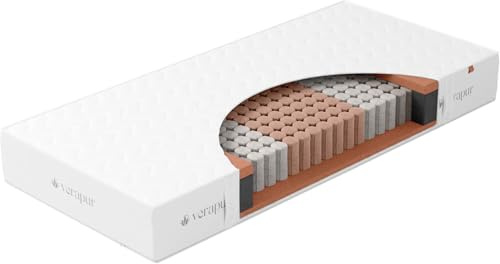 verapur Ortho Plus Taschenfederkernmatratze, 7-Zonen Matratze, Tonnentaschenfederkernmatratze, waschbarer Bezug, Öko-Tex, 23 cm hoch (H3 (80-114 kg), 90 x 200 cm)