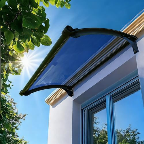 JHIAADEY Baldakin for YtterdöRr,Baldakin Av Aluminium Och Polykarbonat,EntréTak Paviljong YtterdöRr,TräDgåRdsdöRrtak,Kapell for DöRrar Och FöNster,DöRrtak for Entré(45 * 140cm/17.7 * 55in)