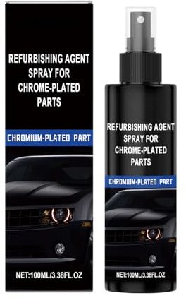 Spray Agent Rénovation Chrome,Spray De Restauration Pour Chromage Automobile - Aérosol Redonne Éclat 100ml Pour Entretien Voiture,Entretien Maison Camping-Car