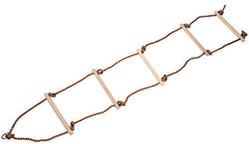 Xiuganpo Échelle de Corde d'escalade en Bois, Jouet de Fitness, Couleur Bois, Longueur de Suspension 175 Cm