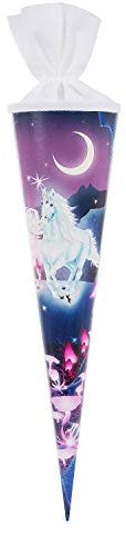 goldbuch 97579 Schultüte Unicorn, Zuckertüte mit Einhorn-Motiv, 70 cm, Geschenktüte mit Filzverschluss, Geschwistertüte, Geschenkverpackung für viele Anlässe, Hergestellt aus verstärktem Lackkarton