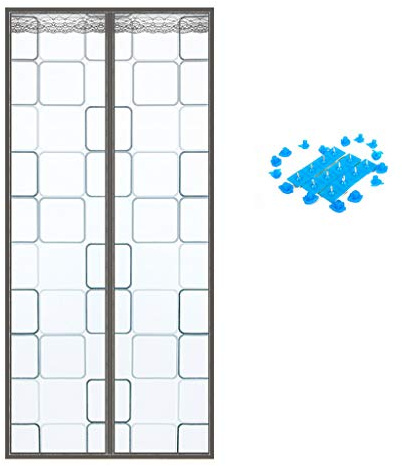 Durable Heavy Duty mesh Curtain, Insect Protection Full Frame Seal Magnetic Screen Door Seal Snaps Shuts Automatically French-H 150x240cm(59x94inch)