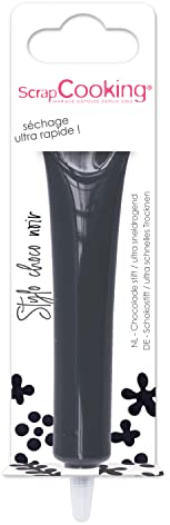 ScrapCooking - Stylo Choco Noir - Crayon Alimentaire Pâtisserie 25 g - Stylo Décoratif Comestible - Écrire & Dessiner sur Desserts, Gâteaux & Biscuits Anniversaire Halloween - 6810