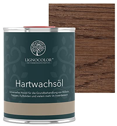 Lignocolor Hartwachsöl Holzöl für den Innenbereich (1 L, Dunkelbraun)