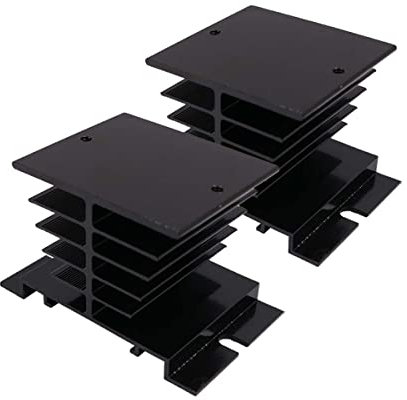 Tiardey 2PCS Solid State Relay heatsink Aluminum Heatsink for SSR-25DA/10DA/40DA Solid State Relay -Black