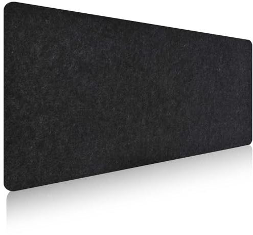 Schreibtischunterlage Filz Mauspad Groß, 80x40cm Rutschfeste Filz Schreibtischmatte Desk Mat, Spielen Schreibunterlage Schreibtisch für Studenten Rutschfeste Matte Office Desktopschutz (Schwarz)