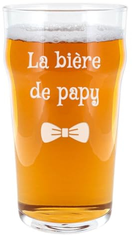 Ocadeau Bicchiere da birra Nonic personalizzato - Testo inciso su questo grande bicchiere da birra trasparente - Bicchiere da pinta personalizzabile