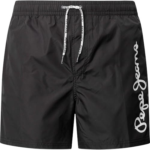 Pepe Jeans Traje de baño con Logotipo para Hombre, Negro (Negro), S