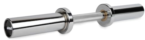 VirtuFit Olympische Kurzhantelstange - Hantelstang aus Chrom mit Gewinde, verstellbare Hantelstangengriffe - 50 mm - pro Stück