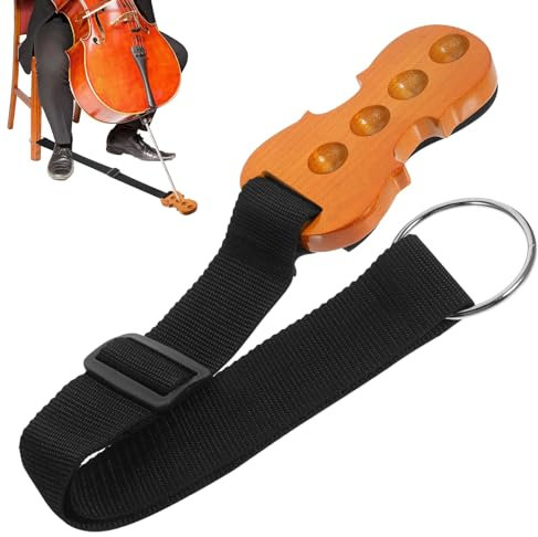 Cello Anti-Rutsch-Riemen: PRITOK Cello Kontrabass Rutschfeste Ständer, Cello Endpin Rest, Massive Ahorn-Ankerstütze für Kontrabass oder Cello mit 4 Löchern, Ständer in Celloform