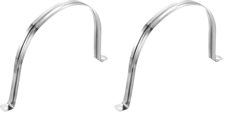 sourcing map Starre Rohrbänder, 160 mm, 304 Edelstahl, 2 Löcher, U-förmige Halterung, Rohraufhänger, Rohrschellen zur Befestigung von Rohrkabeln, 2 Stück