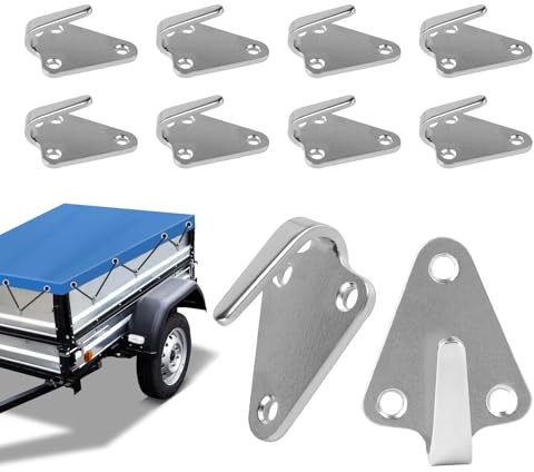10 Stück Planenhaken, Ösen für Planen, Dreiloch Planenhaken PlusPro, Metall Spannhaken für Anhängerplane und Anhängernetz, Hakenösen für PKW Anhänger Bordwand, Anhänger Zubehör, An hänger Plane