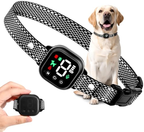 Anti Bark Collars for Dogs Rechargeable Bark Collar with Vibration & Beep Dog Training Collar IP67 Waterproof Anti Barking Collar Dog for Small, Medium & Large Dogs