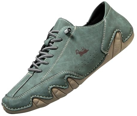 Compatible con zapatos deportivos de motor para hombre, punta redonda, plana, cómoda, para uso diario, campamento, zapatos de hombre 46, verde, 38 EU