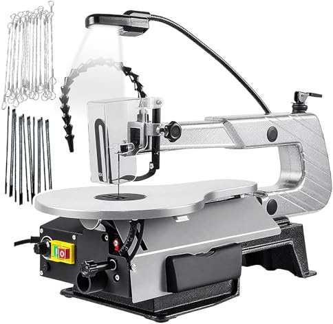 Sushangmao Sierra De Calar Multifunción De 40,6 Cm | Motor De Cobre De 150 W | Mesa De Aluminio Fundido con Inclinación 0 A 45° | Ajuste Continuo De Velocidad | Sierra Marquetería Eléctrica