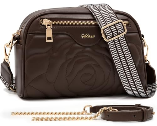 HILAEX Cross Body väska kvinnor liten, anti-stöld crossbody-handväskor för kvinnor, 3 blixtlåsfack med justerbar rem för resor, shopping, daglig användning