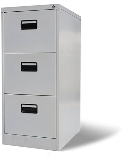 Festnight Armadio Mobile metallico archivio documenti per ufficio con 3 cassetti grigio