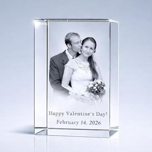MOSKILA Laser Engrave Photo Crystal Rectangle A00202, Custom Crystal Cube, Picture in Glass Gift Made by Goodcount