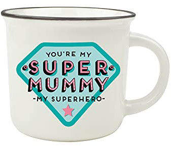 LEGAMI - Cappuccinotasse, Porzellantasse New Bone China, Super Mummy Motiv, Take a Break Collection, Fassungsvermögen 350 ml, spülmaschinenfest, mikrowellengeeignet