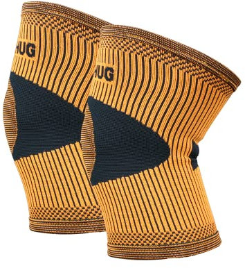 Bearhug Twin Pack Bamboo Knee Support For Women & Men - Compression Sleeve Knee Brace for Running, Walking, Weight Lifting & Skiing - Knee Sleeves Braces to Aid Arthritis Pain Relief, L