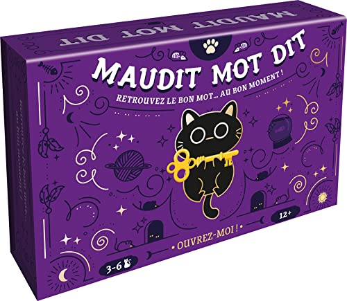 Asmodee - MAUDIT Mot Dit - Jeu d' Ambiance et Devinettes - Jeu de Société pour Adultes & Enfants dès 12 Ans - Rires Garantis en Soirées - 3 à 6 Joueurs - 30 Min - Version Française