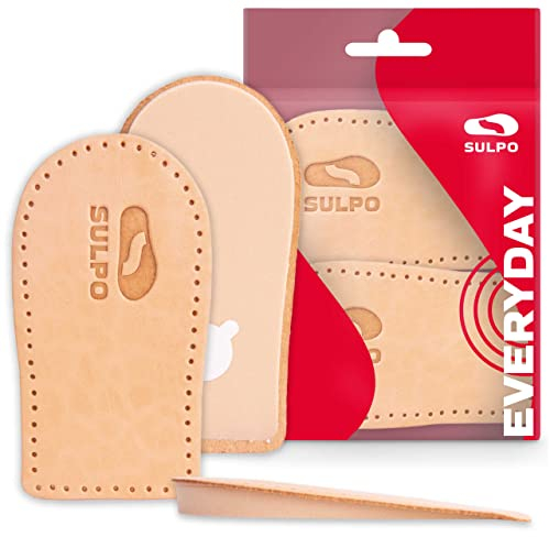 SULPO Fersenerhöhung Einlagen - Fersenkeil für Schuherhöhung - High Sole, Boost Sohle - Fersenkissen aus Leder - Einlegesohlen größer machen - Fersensporn Einlagen - Orthopädischer Keil 10 mm