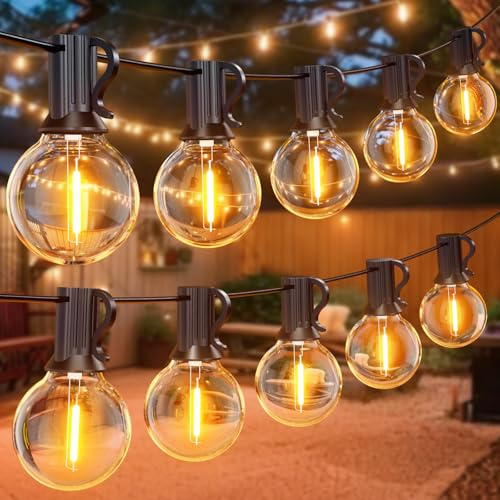 Utomhus ljusslinga LED, 45,7 M ljusslinga utomhus G40-strängljus Utomhusutbyggbar med 50+2 G40 glödlampor IP45 Vattentät inomhus/utomhus led för trädgård, uteplats, garage, bröllop, fester